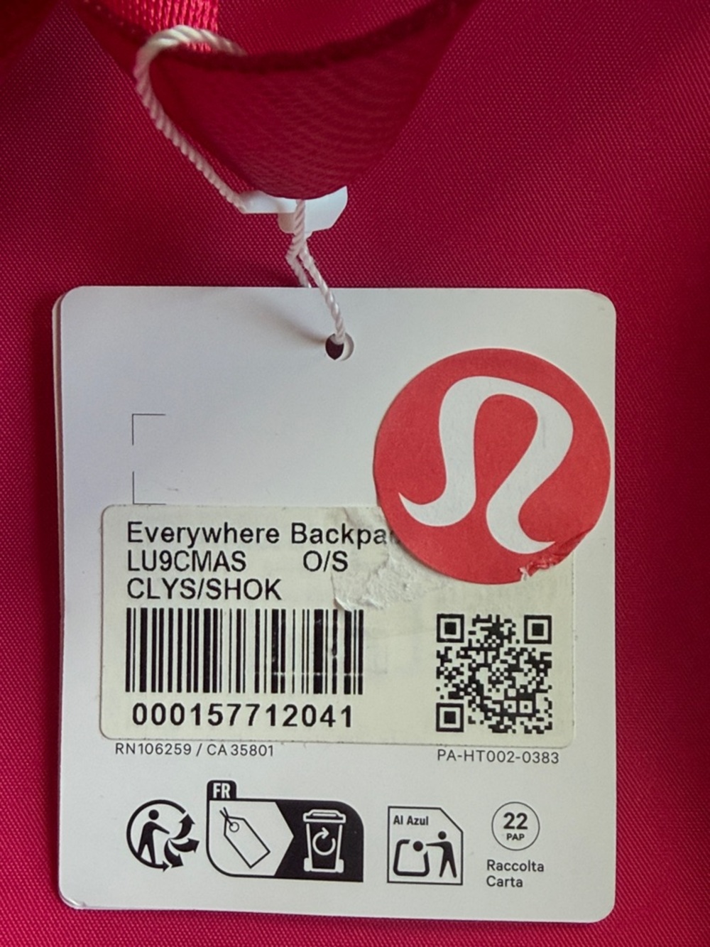 🆕 LULULEMON Everywhere Backpack 22L Calypso Pink/Sheer Oak NWT - Picture 16 of 16